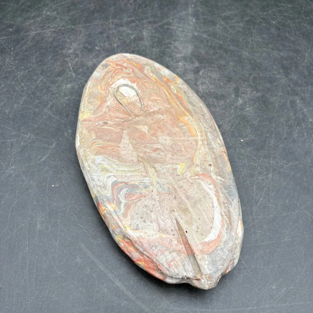 Vintage Native American Chief Relief Wall Plaque Stone Look Marbled Art 8.5in